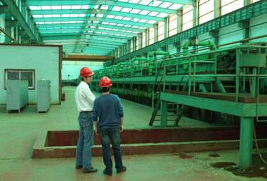 An SGS auditor (left) discussing with the client.